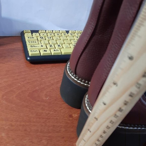 New ! Nordstrom Women Rain Platform Water Resistant Chelsea Boot Brown Size 6.5 - Picture 6 of 7